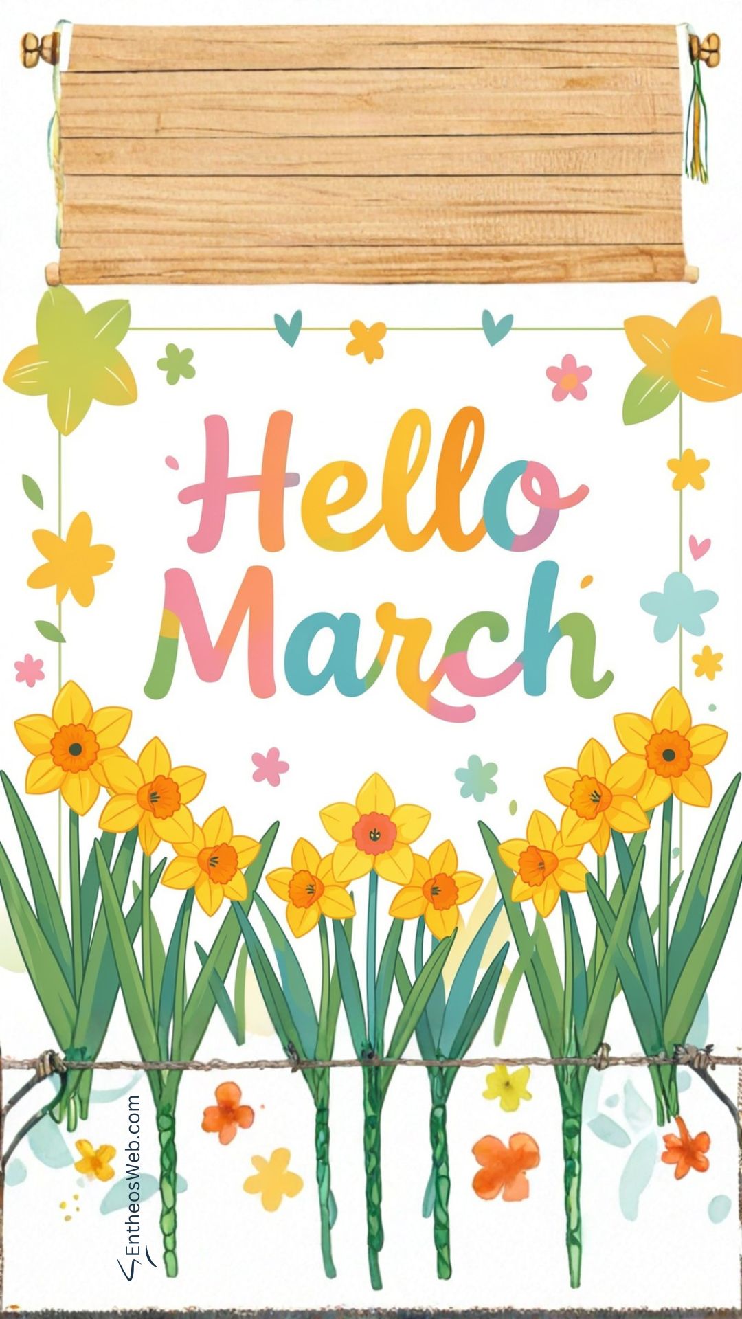 Hello march daffodils phone wallpaper 3 | hello march images wallaper backgrounds facebook covers | entheosweb Hello march phone wallpaper