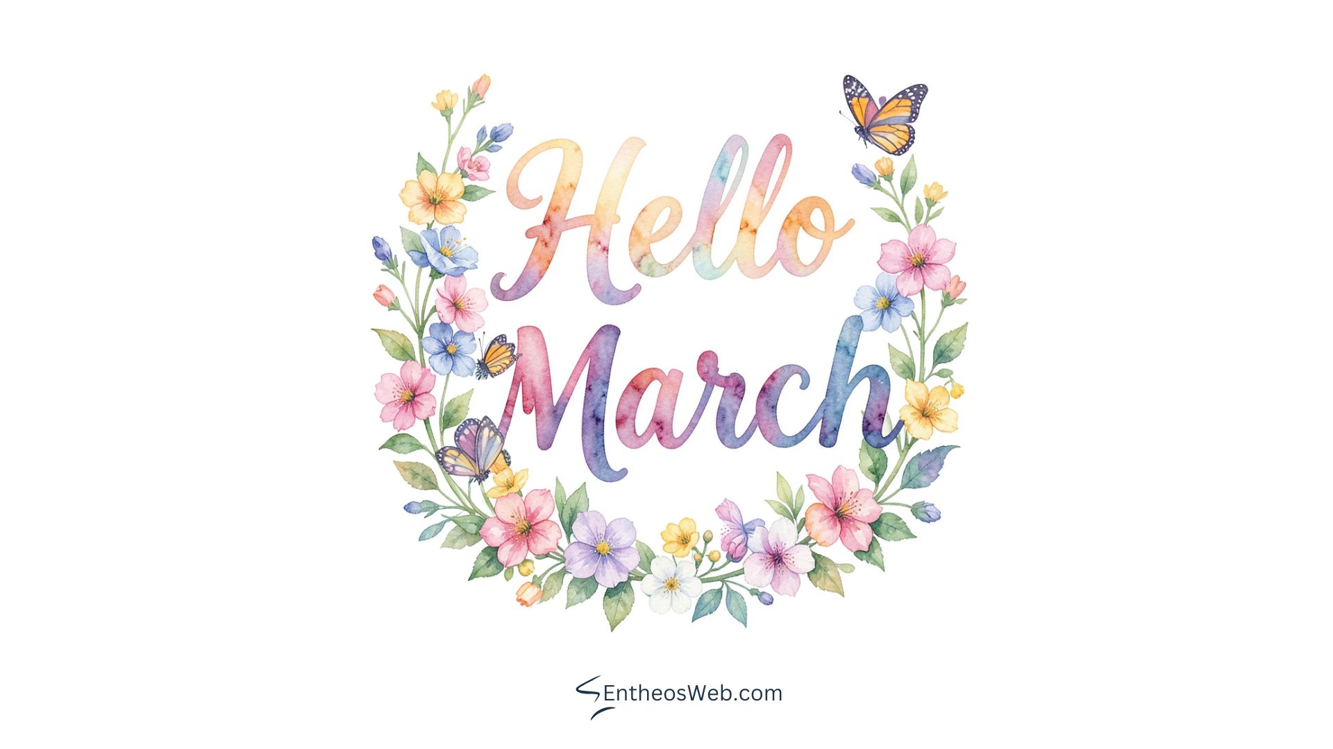 Hello march spring watercolor desktop wallpaper | hello march images wallaper backgrounds facebook covers | entheosweb Hello march background