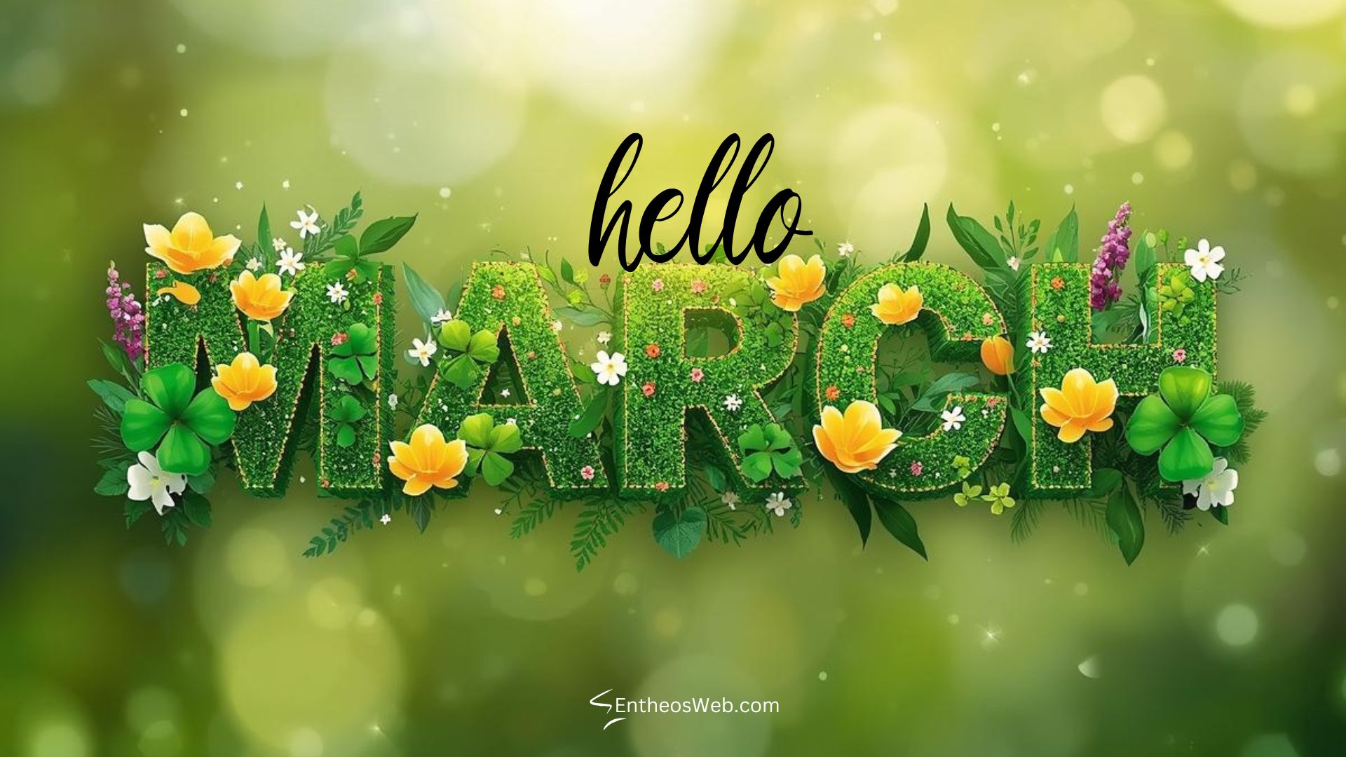 Hello march spring with bokeh background desktop wallpaper | hello march images wallaper backgrounds facebook covers | entheosweb Hello march desktop wallpaper