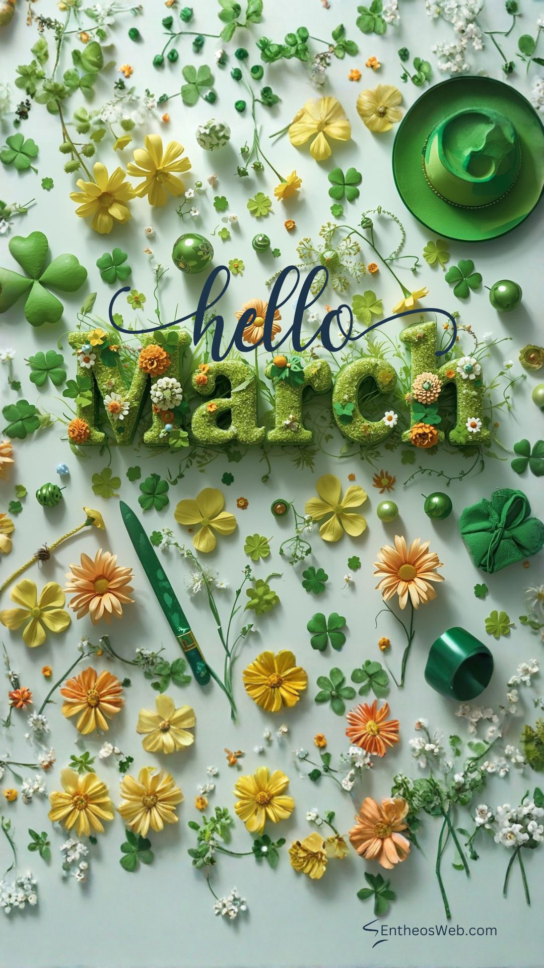 Hello march st patricks day and spring phone wallpaper | hello march images wallaper backgrounds facebook covers | entheosweb Hello march phone wallpaper