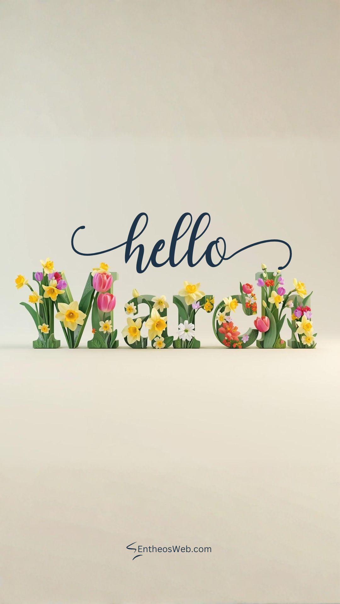 Hello march tulips and daffodils phone wallpaper | hello march images wallaper backgrounds facebook covers | entheosweb Hello march phone wallpaper