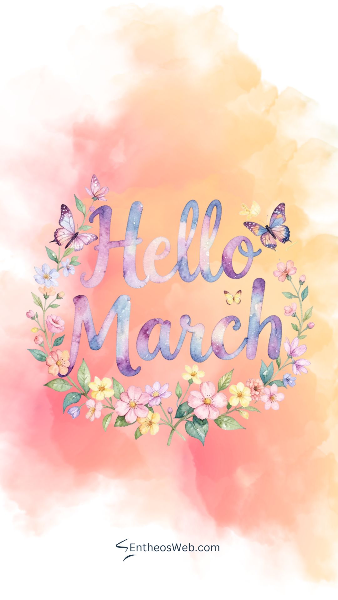 Hello march watercolor phone wallpaper | hello march images wallaper backgrounds facebook covers | entheosweb Hello march watercolor phone wallpaper