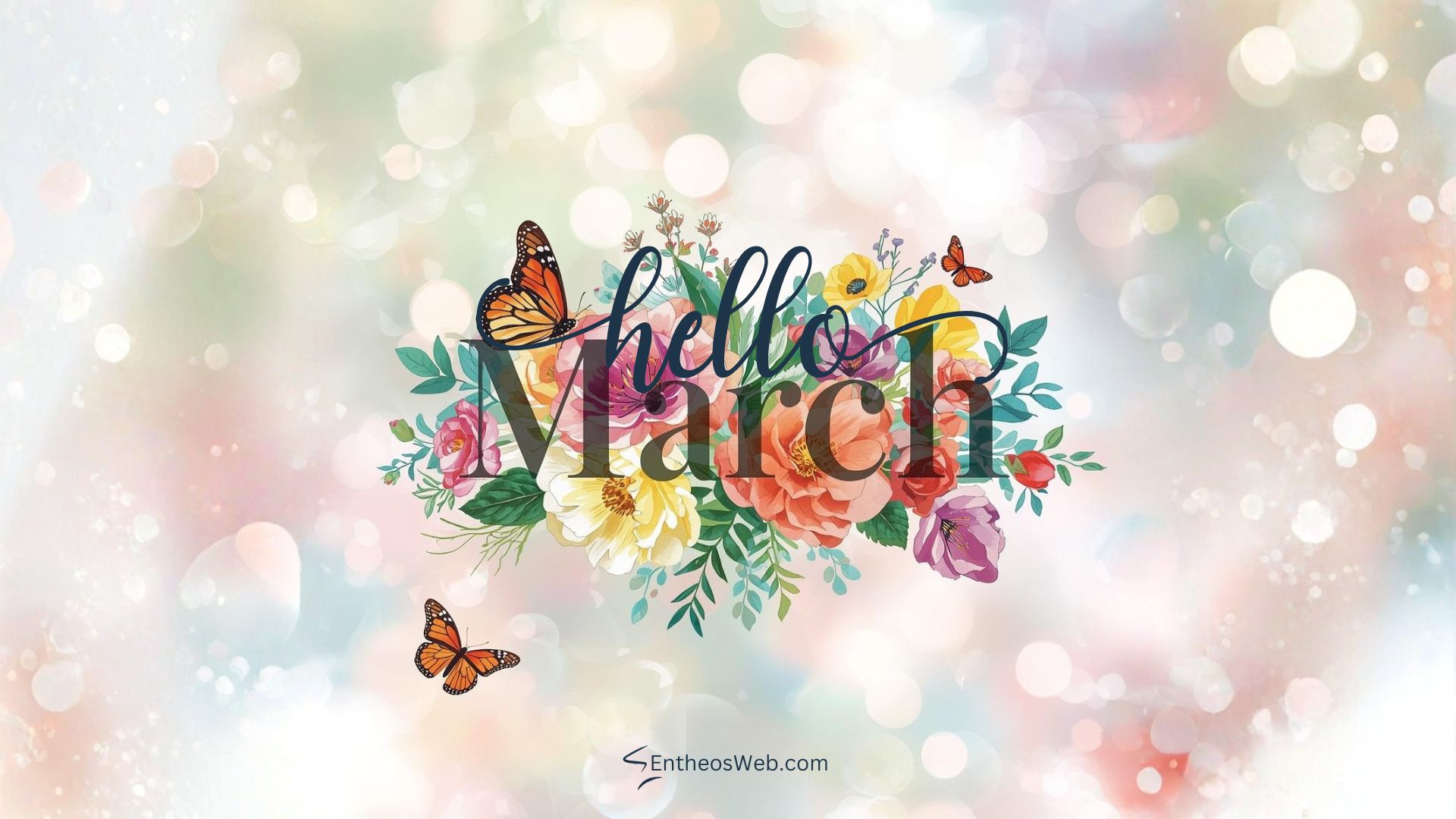 Hello march with bokeh background desktop wallpaper | hello march images wallaper backgrounds facebook covers | entheosweb Hello march desktop wallpaper