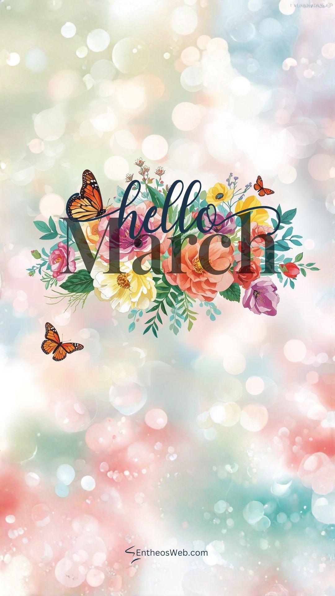 Hello march with bokeh background phone wallpaper | hello march images wallaper backgrounds facebook covers | entheosweb Hello march with bokeh background phone wallpaper