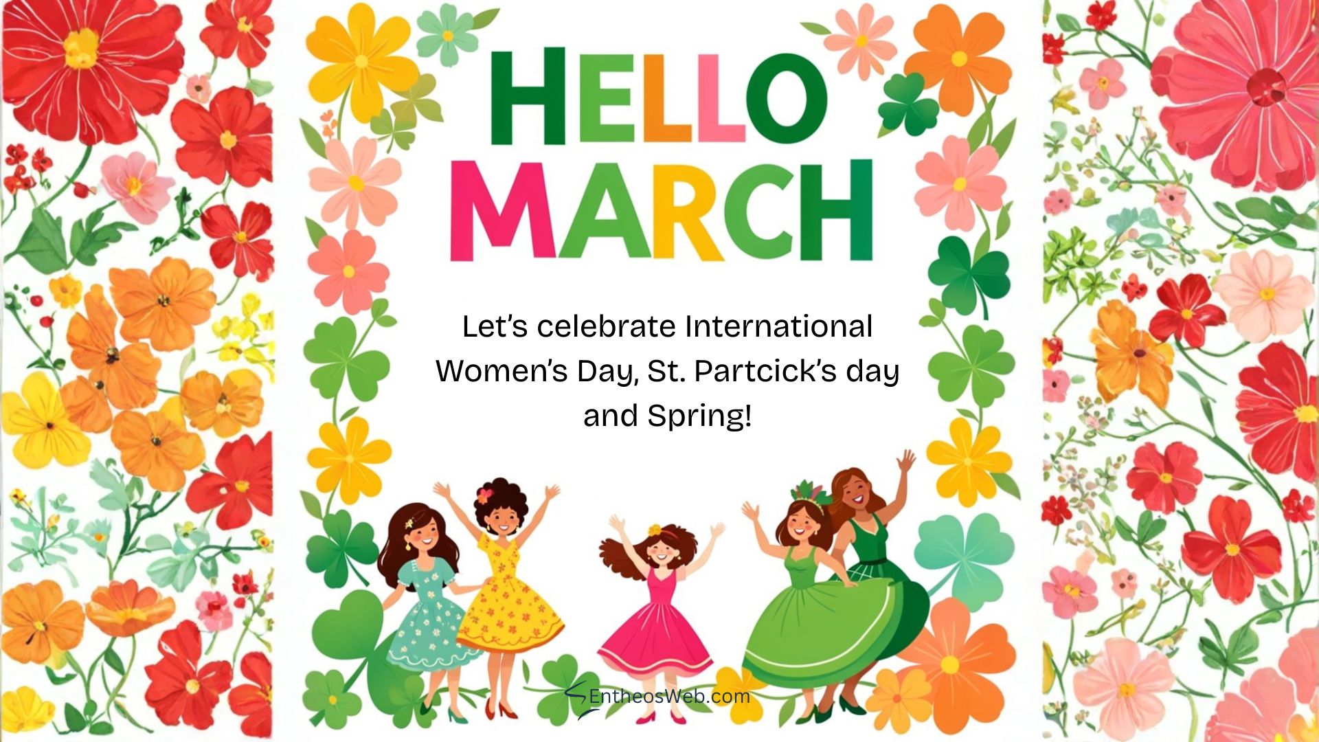 Hello march womens day and st patricks day desktop wallpaper | hello march images wallaper backgrounds facebook covers | entheosweb Hello march background