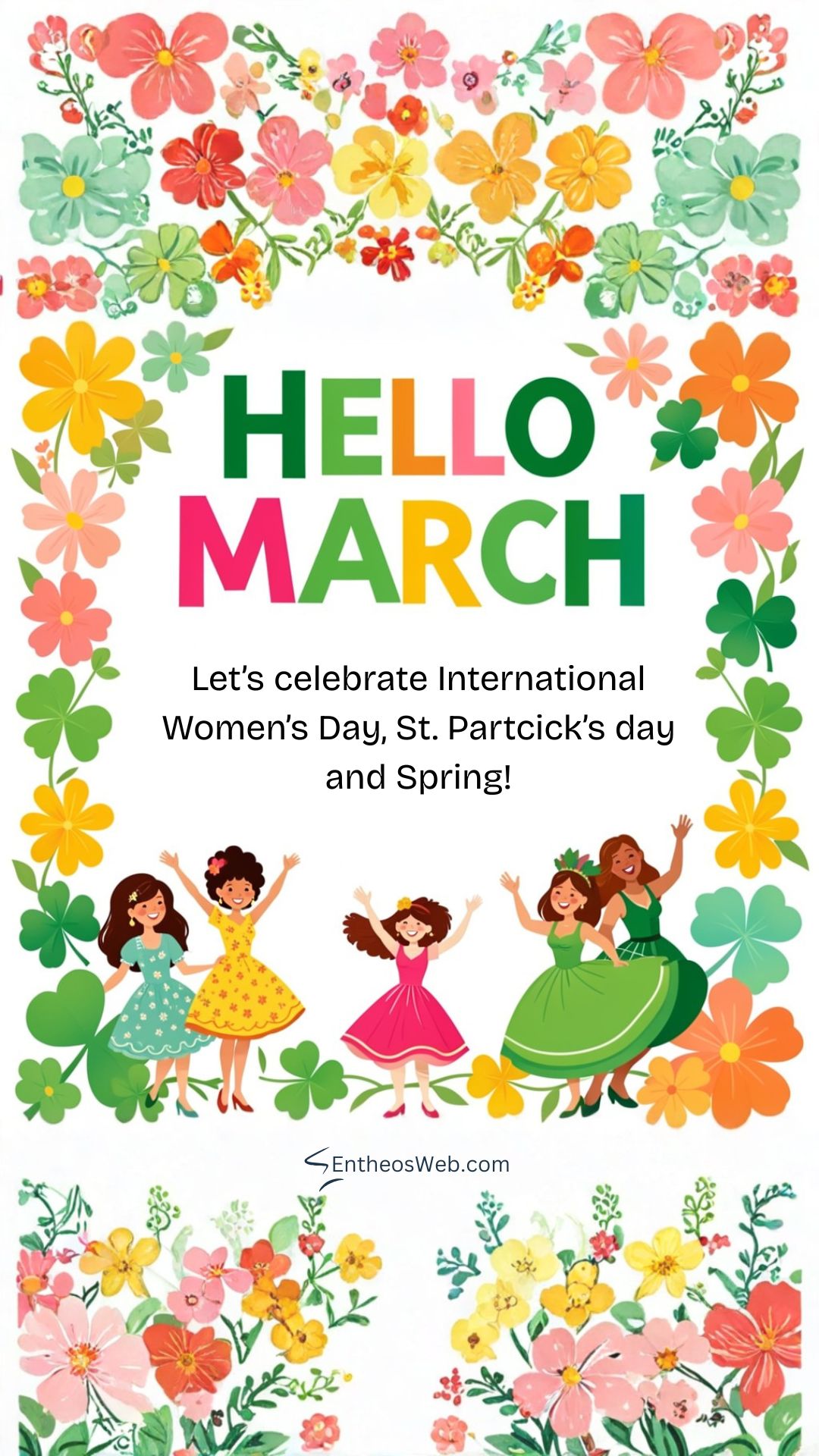 Hello march womens day and st patricks day phone wallpaper | hello march images wallaper backgrounds facebook covers | entheosweb Hello march phone wallpaper