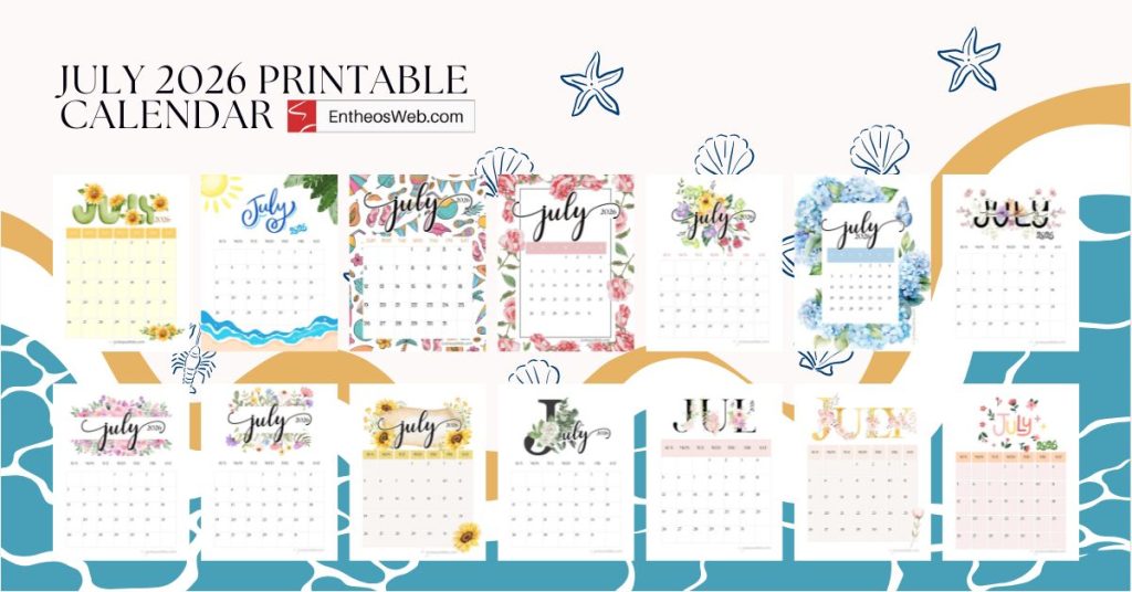 July 2026 printable calendar