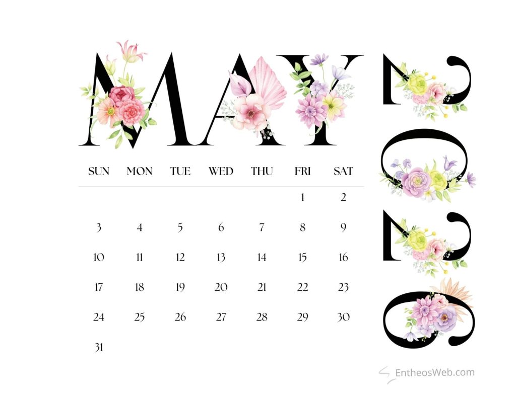 May 2026 printable calendar