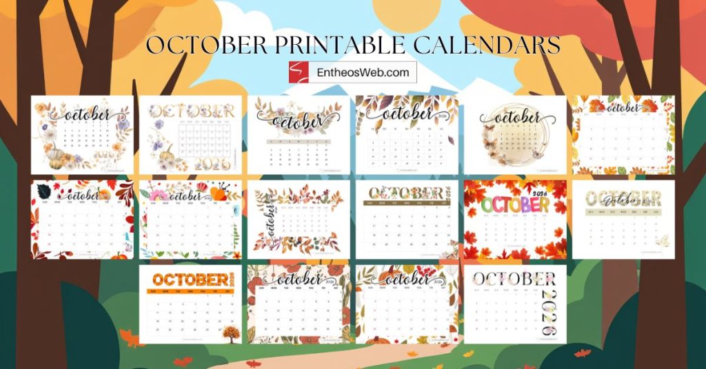 October printable calendars