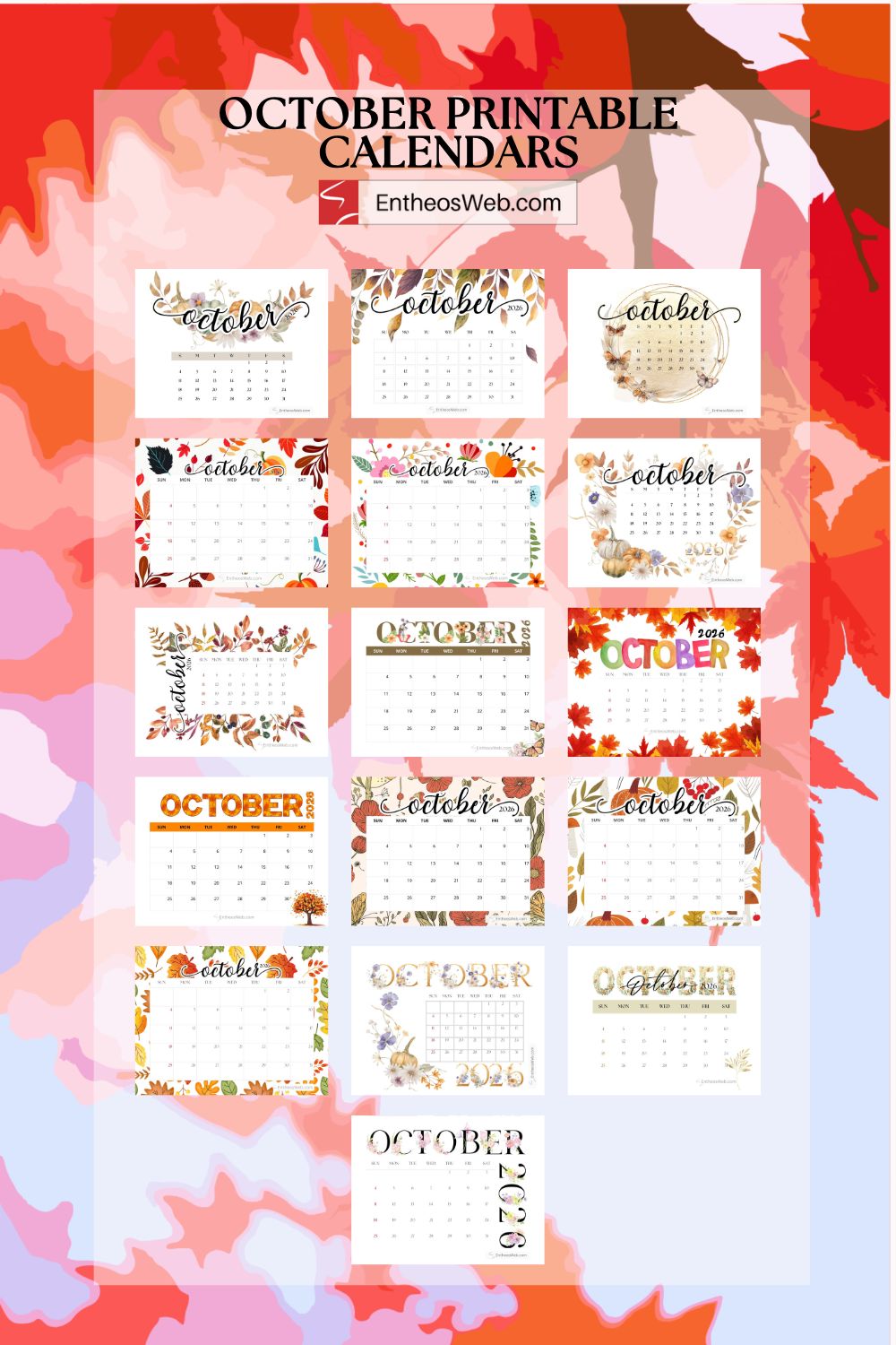 October printable calendars pintrest pin | october printable calendars | entheosweb October printable calendars