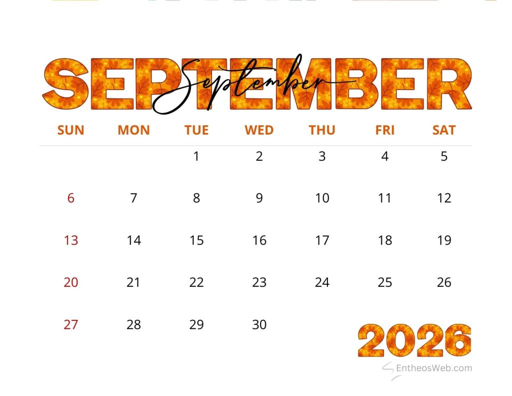 September printable calendars