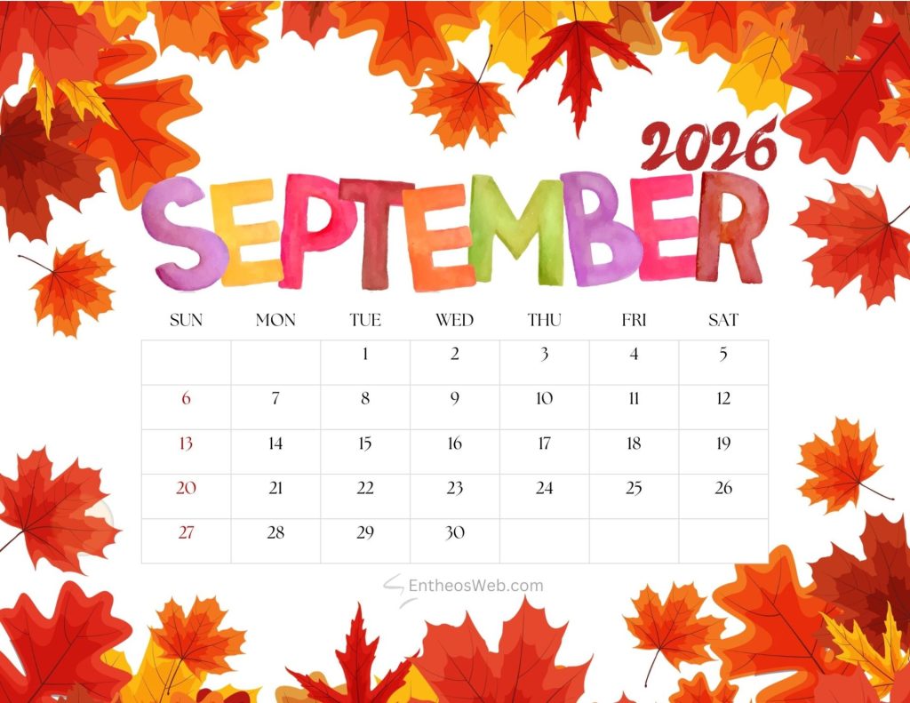 September printable calendars