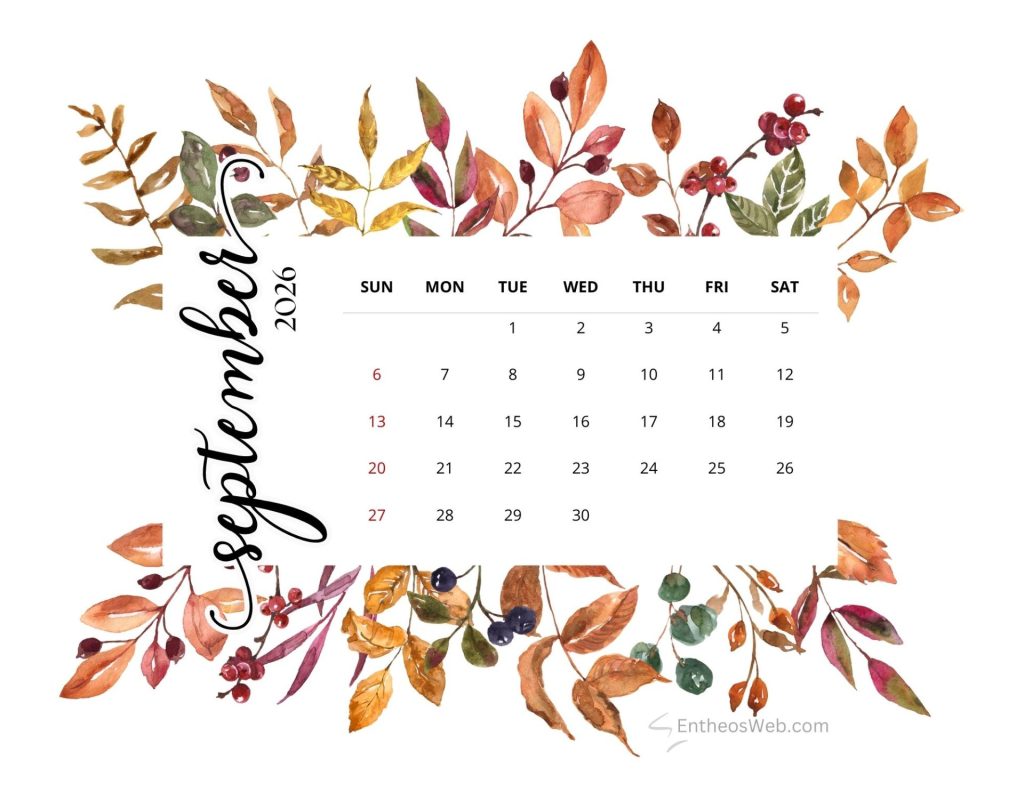 September printable calendars