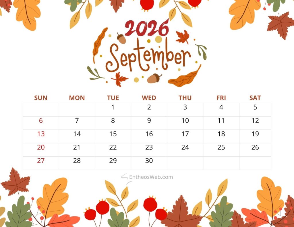 September printable calendars