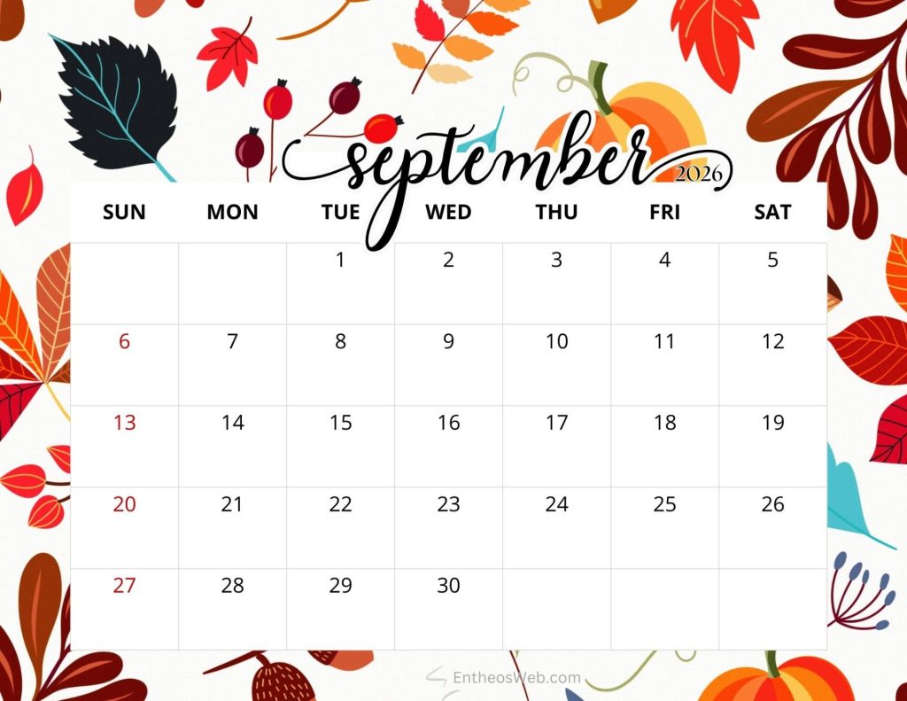 September printable calendars