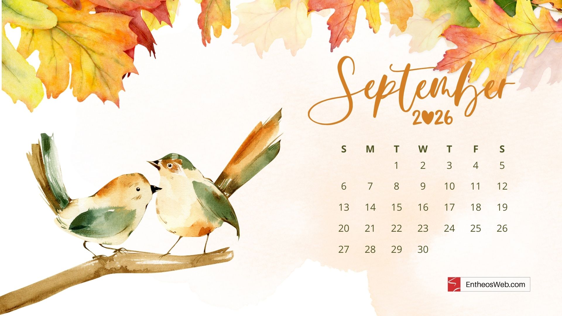 September 2026 Desktop Wallpaper Calendar EntheosWeb