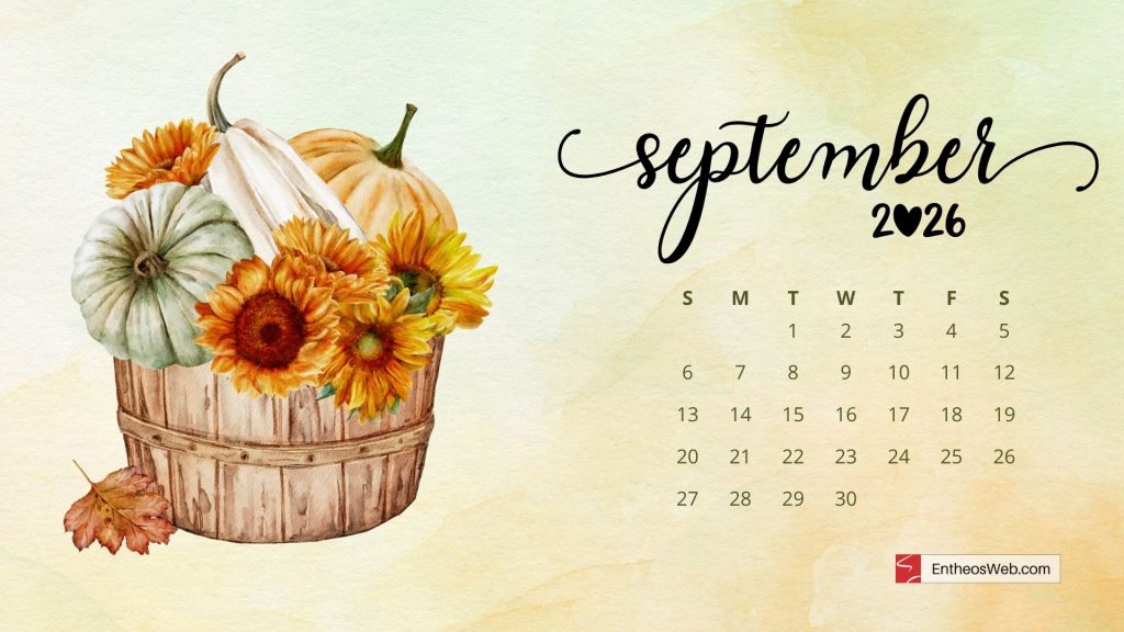 September 2026 desktop wallpaper calendar