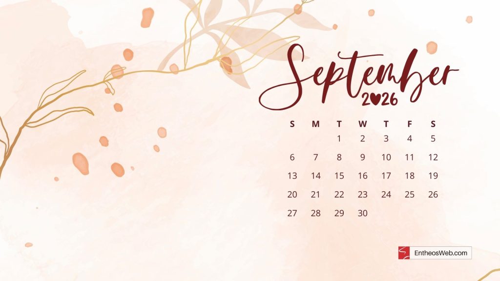 September 2026 desktop wallpaper calendar