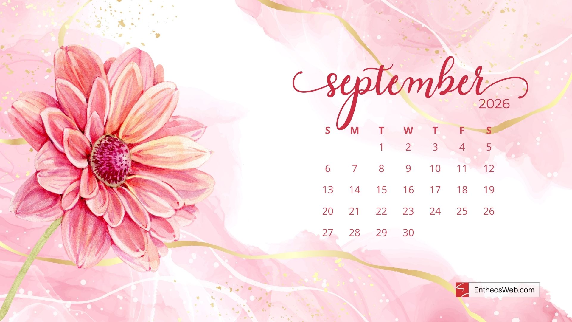September 2026 Desktop Wallpaper Calendar EntheosWeb