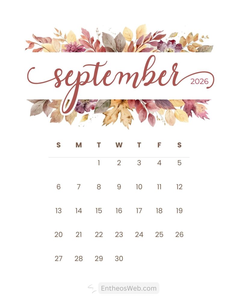 September printable calendars