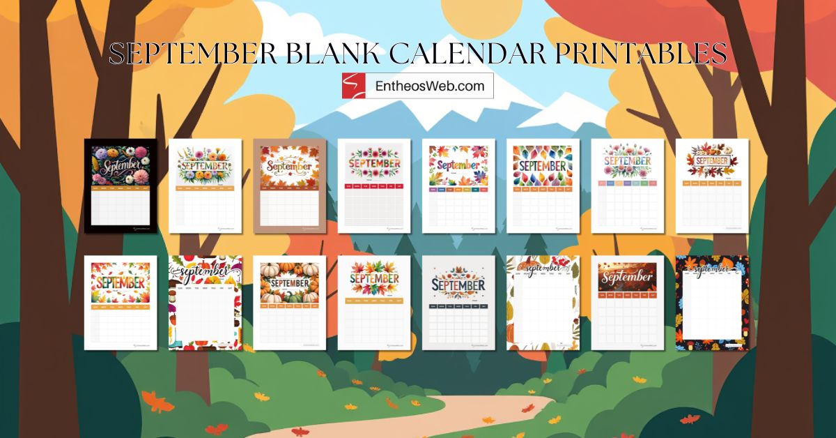 September Blank Calendar Printables