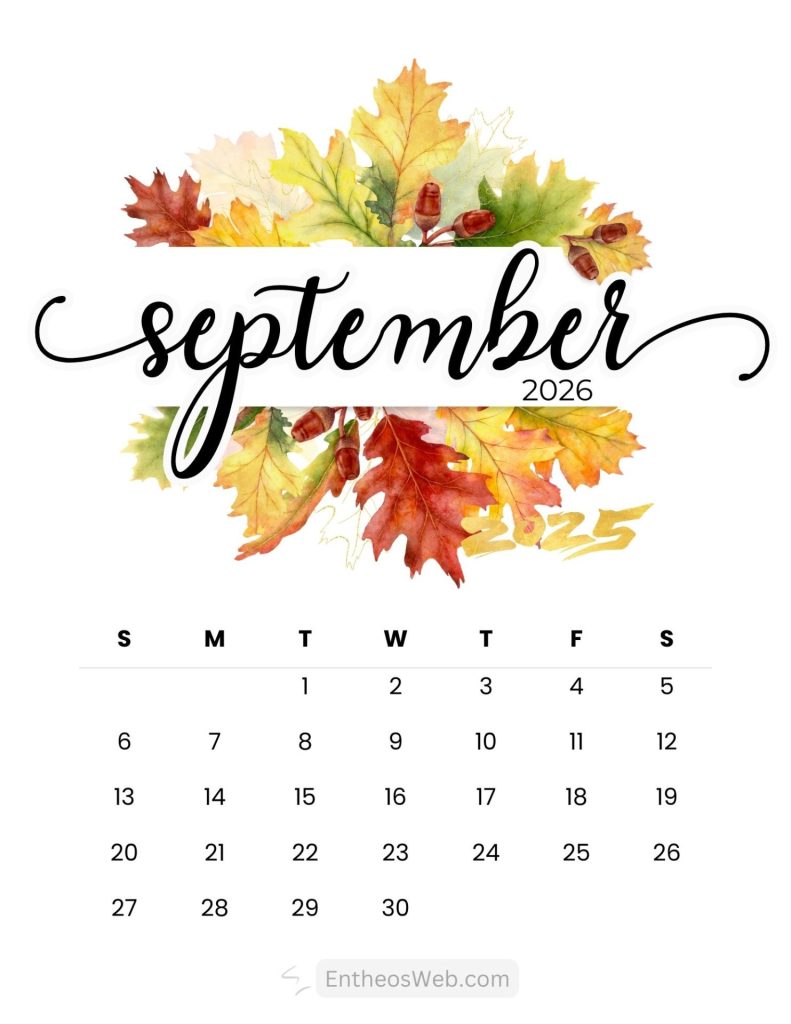 September printable calendars
