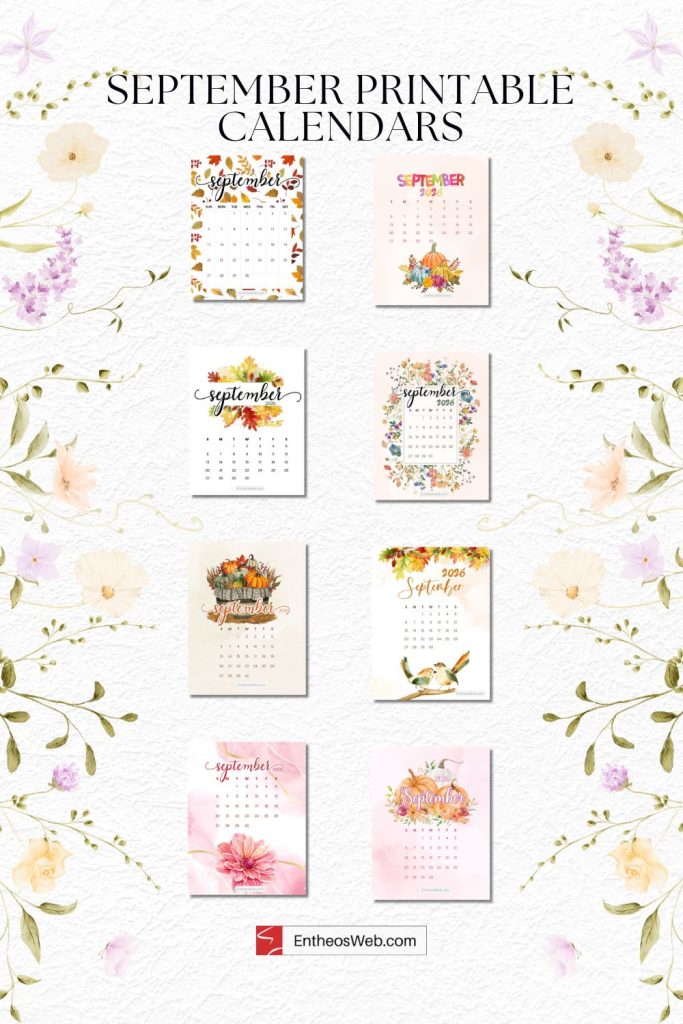 September Printable Calendars | EntheosWeb