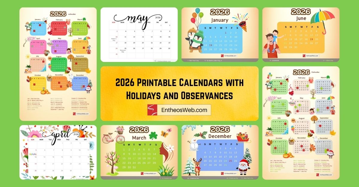 2026 printable calendar with holidays and observances full year  monthly 2026 printable calendar with holidays and observances