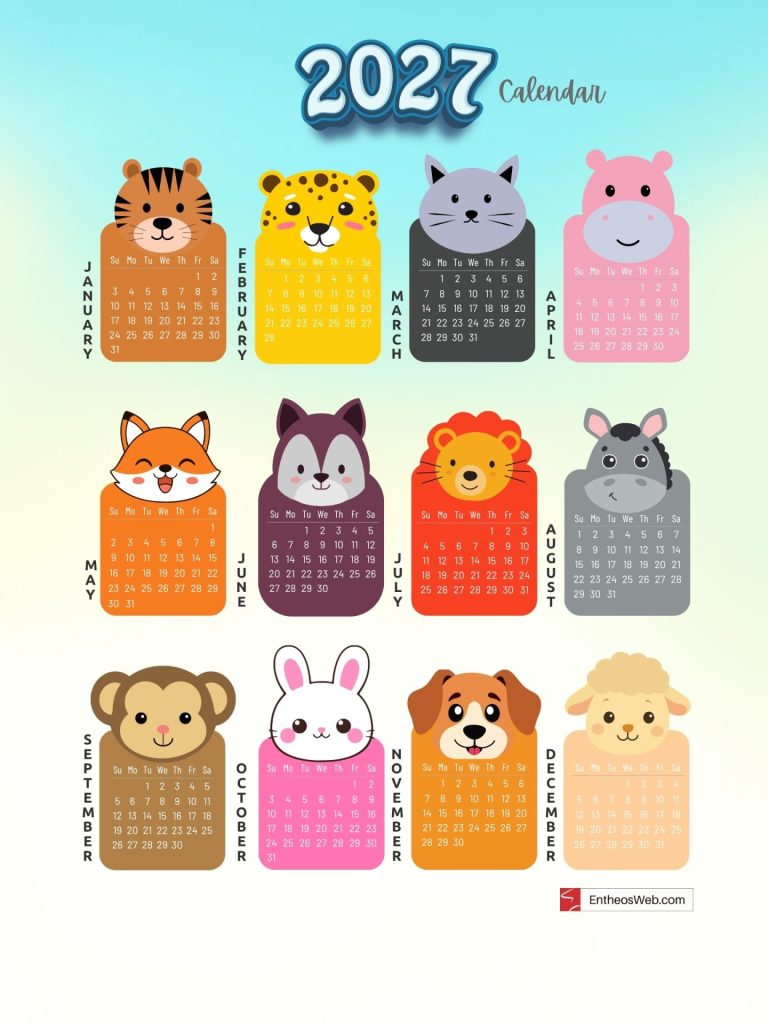 Cute animals printable calendars 2027 by entheosweb | cute printable calendars 2027 | entheosweb Cute animals printable calendars 2027 by entheosweb cute animals printable calendars 2027 by entheosweb