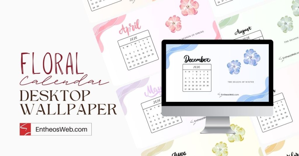 Floral calendar desktop wallpaper
