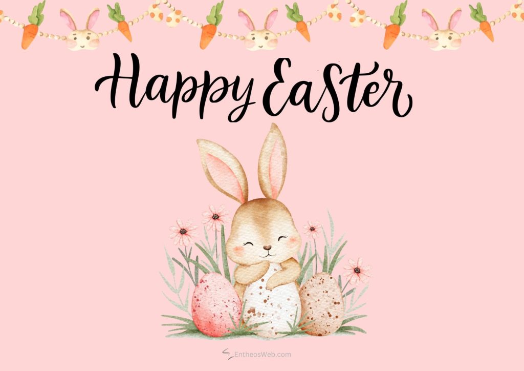 Happy easter bunny and egg