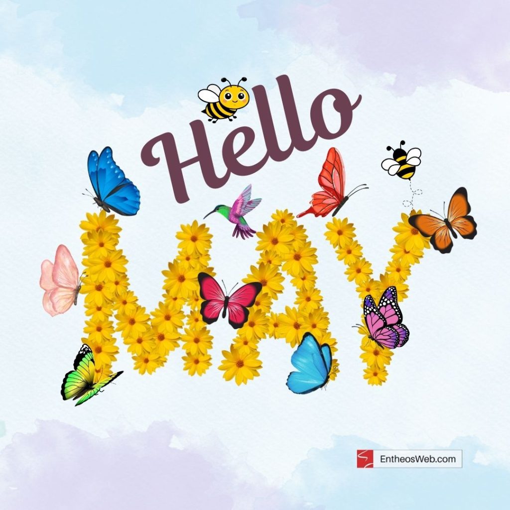 Hello may spring flowers  butterflies by entheosweb