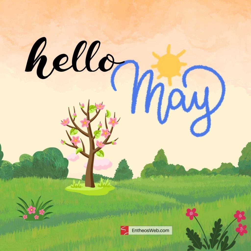 Hello may spring flowers trees  sun by entheosweb