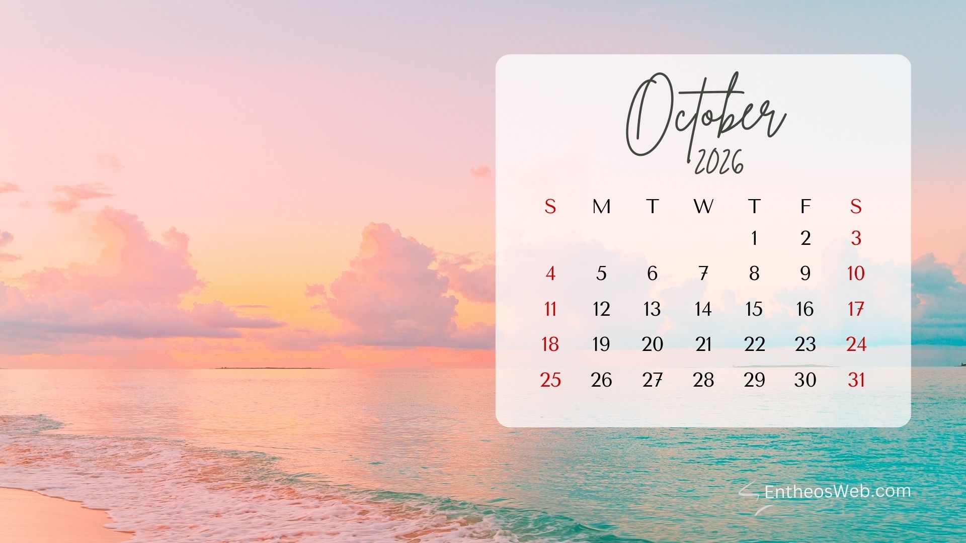 October 2026 desktop wallpaper beach | october 2026 desktop wallpaper calendar | entheosweb October 2026 desktop wallpaper beach