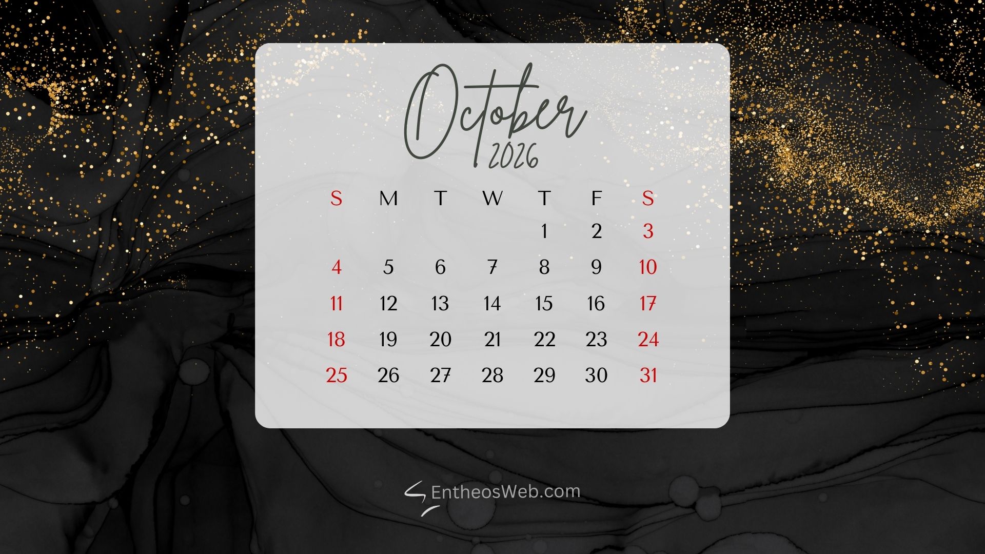 October 2026 desktop wallpaper black gold | october 2026 desktop wallpaper calendar | entheosweb October 2026 desktop wallpaper black gold