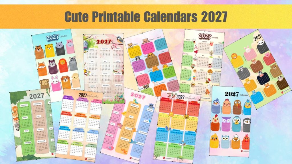 Cute printable calendars 2027 cute printable calendars 2027