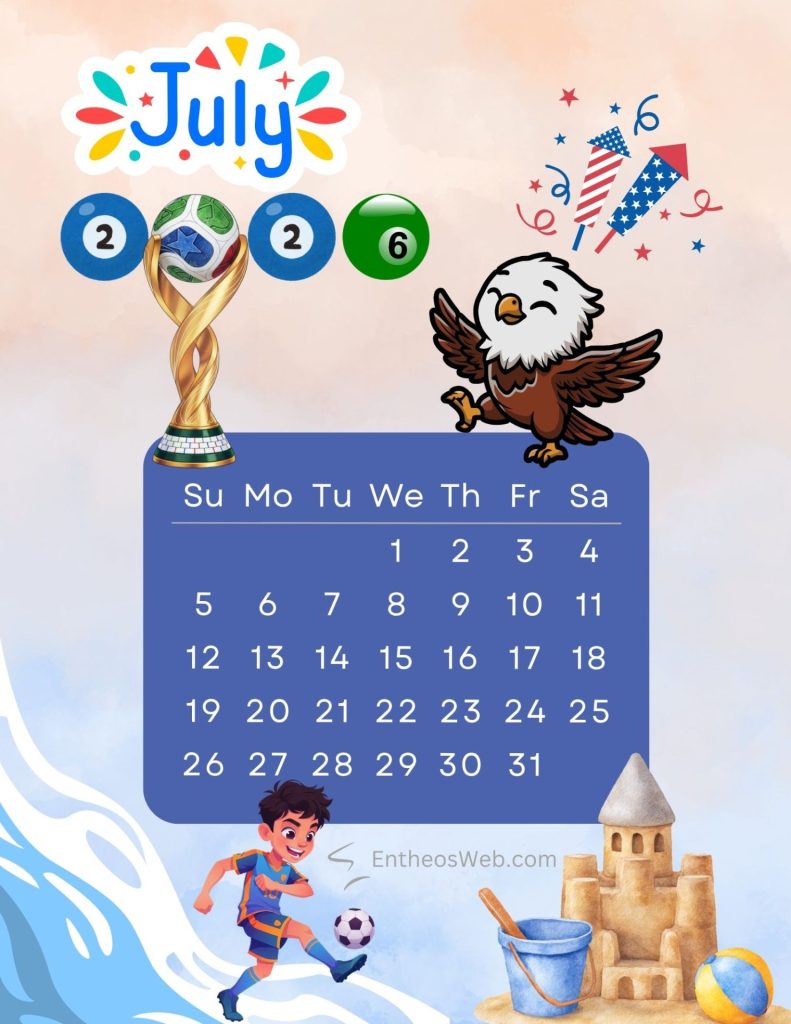 Fifa eagle fireworks  summer themed 2026 july calendar fifa eagle fireworks summer themed 2026 july calendar by entheosweb