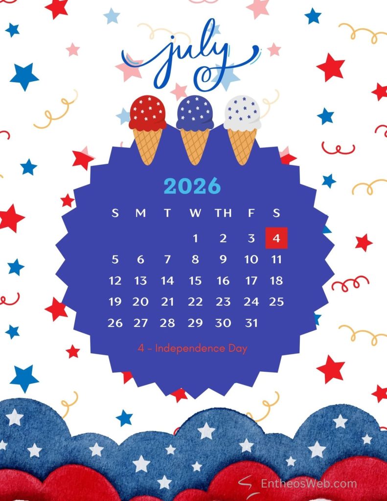 Ice cream and stars 4th of july themed calendar ice cream and stars 4th of july themed calendar by entheosweb