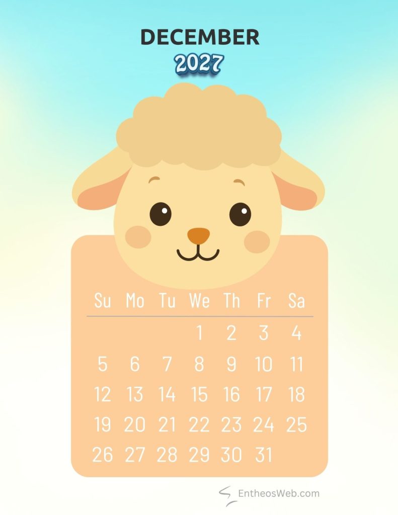 December 2027 adorable sheep animal monthly calendar | 2027 adorable animals monthly calendar | entheosweb December 2027 adorable sheep animal monthly calendar december 2027 adorable sheep animal monthly calendar