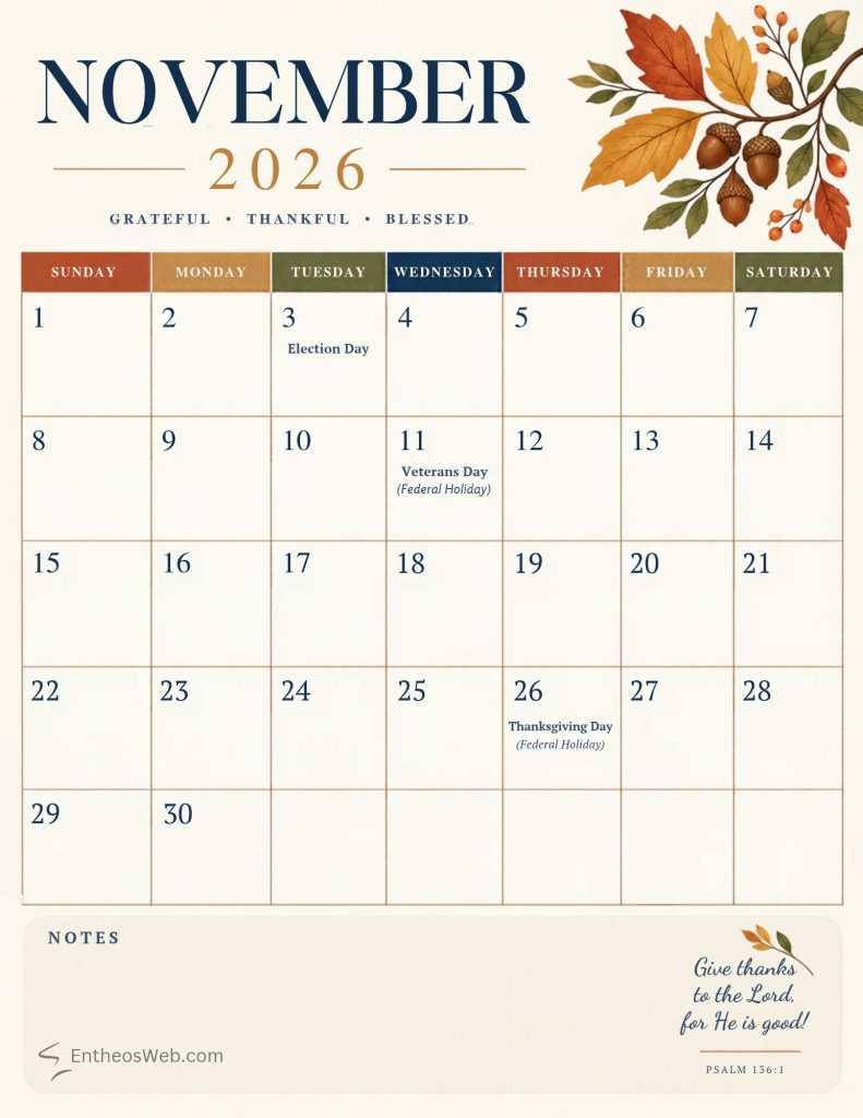 November 2026 calendar with holidays and observances bible verse | printable november 2026 calendars with holidays observances | entheosweb November 2026 calendar with us holidays and observances and bible verse november 2026 calendar with holidays and observances bible verse