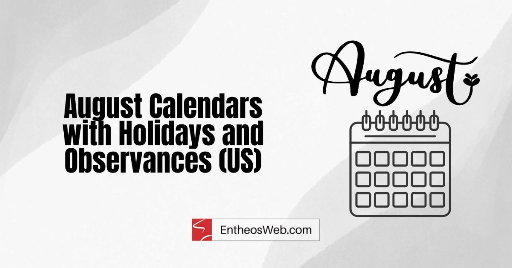 Printable august calendars with holidays  observances printable august calendars with holidays observances