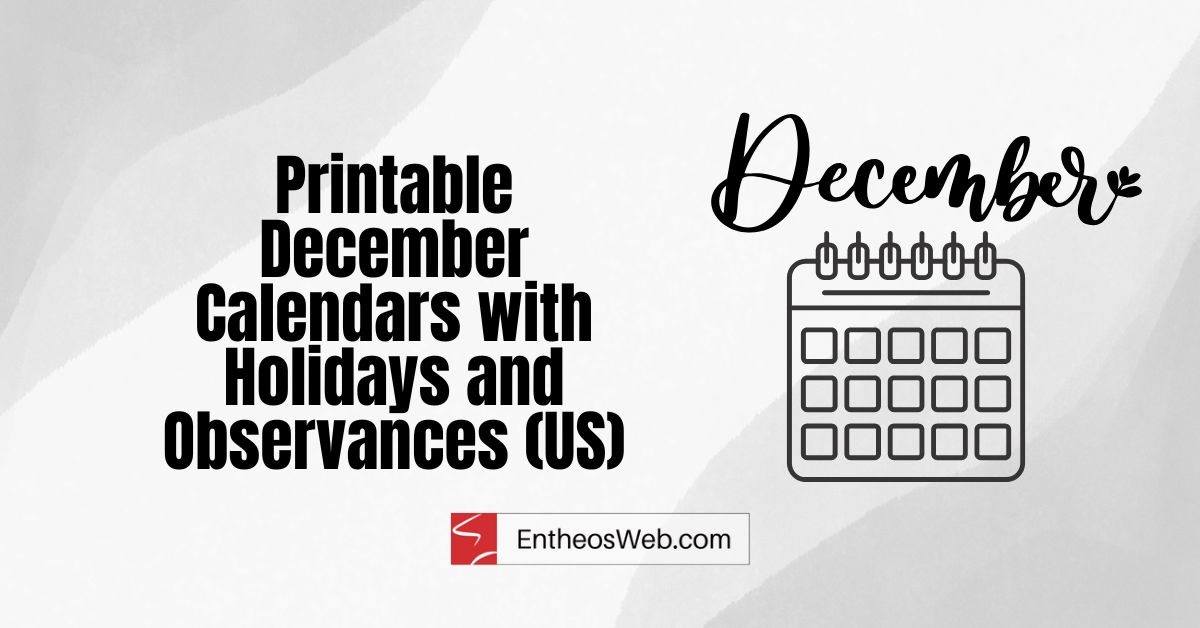 Printable december calendars with holidays  observances printable december calendars with holidays observances
