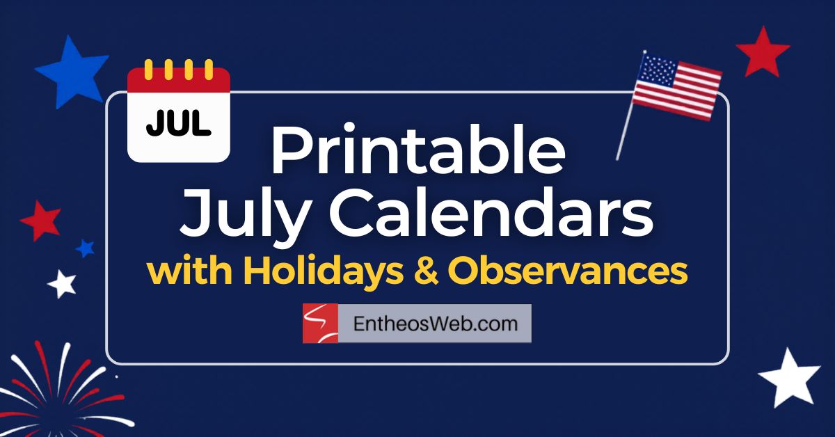 Printable july calendars with holidays observances | printable july 2026 calendars with holidays observances | entheosweb Printable july calendars with holidays observances printable july calendars with holidays observances