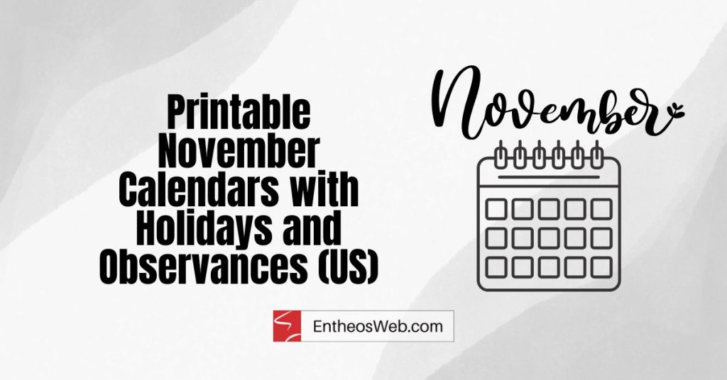 Printable november calendars with holidays  observances printable november calendars with holidays observances