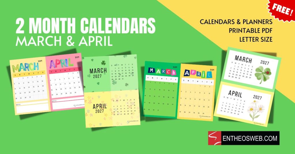 2 month calendars  march  april 2 month calendars   march april