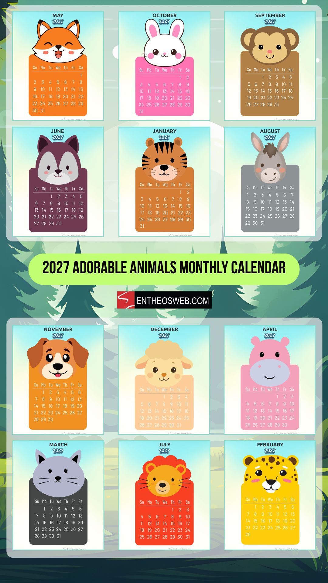 2027 adorable animals monthly calendar pimage | 2027 adorable animals monthly calendar | entheosweb 2027 adorable animals monthly calendar 2027 adorable animals monthly calendar pimage