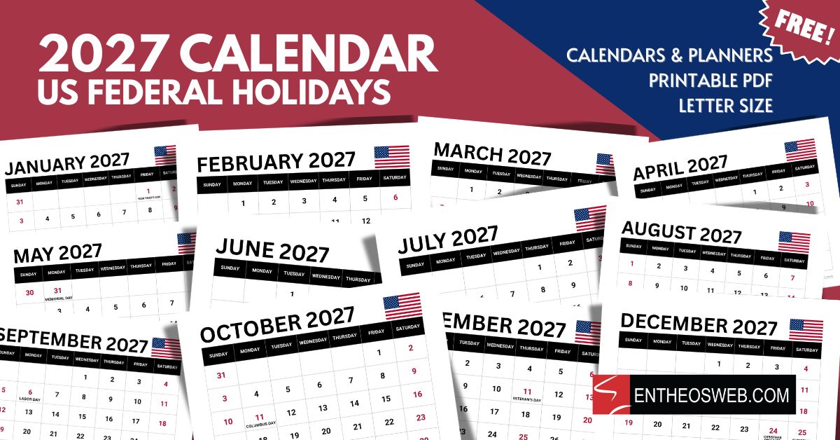 2027 Calendars with US Federal Holidays