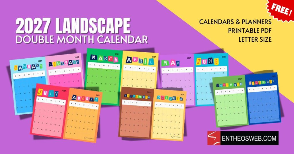 2027 double month calendar landscape 2027 double month calendar landscape   magazine font