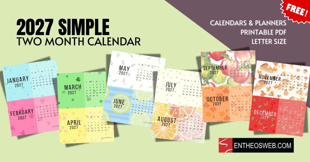 2027 two month calendar   simple 2027 two month calendar   simple 2