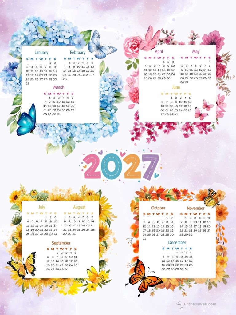 Free 2027 flowers and seasons printable calendars free 2027 flowers and seasons printable calendars by entheosweb